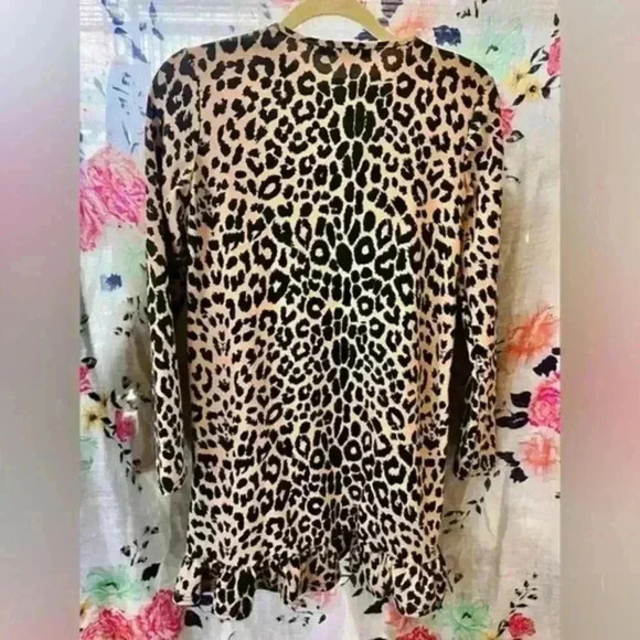 NWOT Misguided Animal Print Long Sleeve Drop Waist Dress Women's Size 2 - Picture 2 of 8